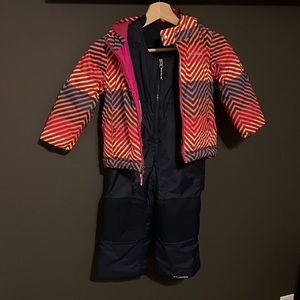 Girls Columbia jacket snowsuit set